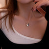 Silver Heart-shaped Star Zircon Pendant Necklace for Women Choker Style. Elegant jewelry accessory - Image 3