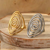 Stainless Steel Geometric Spiral Line Open Rings for Women Men Vintage Metal Adjustable Finger Rings Couple Jewelry Gifts - Image 2