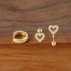 3PCS Stainless Steel Heart Zircon Tiny Hoop Earrings Set For Women Small Huggie Stud Helix Cartilage Piercing Jewelry - Image 4