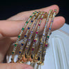 Thin Colorful CZ Paved Gold Color Bangle For Women Micro Paved Cubic Zirconia Sparking Jewelry - Image 3
