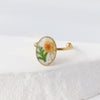Stainless Steel Dried Flower Oval Rings For Women Eternal Flower Open Finger Ring Jewelry Wedding Band Gift - Image 10