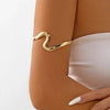 Stainless Steel Geometric Wave Open Arm Cuff Bracelet For Women Simple Smooth Adjustable Statement Jewelry Bangle - Image 2