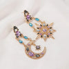 Moon Stars Pendant Retro Drop Earrings Long Asymmetric Women's Baroque Earrings Exaggerated Big Eardrop for Women Boho Jewelry - Image 3