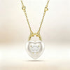 Heart Lock Key CZ Jewelry Set Women Melting Heart Pendant Necklace Imitation Pearl Bracelet Earrings Valentine Love Gift - Image 5