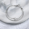 Voq Silver Color Women's Four Star Bracelet Star Double Layer Jewelry Girl Gift Direct - Image 5