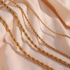 Minimalist Basic Gold Color Twisted Rope Chain Choker Necklaces For Women Stainless Steel Jewelry Gold Necklace - Image 3