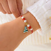 Christmas Bracelet Rhinestone Tree Snowflake Snowman Deer Soft Clay Beads Green Red Braided Rope Bangle For Women Men Jewelry - Image 2