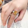 Yellow Cubic Zirconia Ring with Geometric Bezel and Multiple Sizes - Image 15