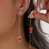 Moving Santa Claus Tassel Dangle Earrings for Women Santa Christmas Tree Asymmetric Long Chain Earrings Jewelry Gift - Image 8