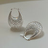 Silver Vintage Earrings For Women Simple Big Web Earring Jewelry Prevent Allergy Party Accessories - Image 3