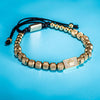 Adjustable Square Bead Bracelet in Black Silver-Tone or Gold-Tone - Image 4