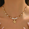 Bohemian Starfish Pearl Choker Necklace for Women Girl Creative Crystal Handmade Beaded Necklaces Beach Jewelry Gift - Image 6