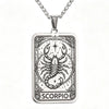 12 Constellations Tarot Card Pendant Necklace Stainless Steel Rectangle Horoscope Zodiac Sign Chain Jewelry Gift For Men Women - Image 2