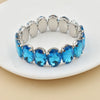 crystal Women charm bracelet colorful Geometric rhinestone elastic thread red white Elliptical glass bracelet - Image 9