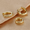 3PCS Stainless Steel Round Circle Hoop Earrings Set for Women Simple Huggies Zircon Twists Earring Cartilage Piercing Jewelry - Image 2