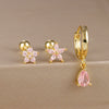 3pcs Stainless Steel Square Pink Zirconia Earrings Set For Women Small Helix Screw Cartilage Piercing Party Jewelry Accessories - Image 10