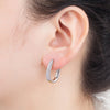 Creative U Shape Design 3 Colors Cubic Zirconia Hoop Earrings Crystal Ear Buckle Jewelry for Valentine's Day Gift - Image 4