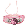 12 Zodiac Signs Yin Yang Bracelets Constellation Glass Cabochon Pink Leather Bangle Women Girls Birthday Gifts - Image 1