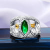 Lotr Aragorn's Ring Silver Lord of Rings of Barahir Mens Crystal Ring US Size 8-13# - Image 1