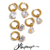 Stainless Steel Charm Cubic Zirconia Drop Daily Bling Earrings for Women Jewelry - Image 1