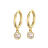 Enshir Gold Color Zircon Drop Hoop Earrings For Women Rock Punk Wedding Crystal Jewelry - Image 23