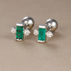 Tiny Green Crystal Stainless Steel Cartilage Stud Earrings 2 Pieces - Image 5
