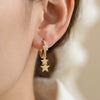 Small Simple Rhinestone Star Ear Buckle Hoop Earrings For Women Punk Cross Moon Sun Star Earring Party Jewelry - Image 3