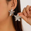 Vintage Irregular Half Flower Stud Earrings for Women Elegant Geometric Metal Petals Piercing Earring Party Jewelry Gifts - Image 10