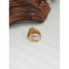 Yachan Stainless Steel Wide Rings For Women Gold Plated Tap Metal Texture Stone Wide Ring Jewelry Gift - Image 3