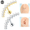 1/5PCS Titanium Zircon Labret Lip Ring Internally Thread Ear Tragus Cartilage Helix Daith Lobe Piercing Earrings Stud for Women - Image 3