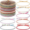 12/24 Pieces Woven Wrap Friendship Bracelets Handmade Braided Friendship Bracelet Adjustable Colorful Beaded Bracelet for Women - Image 1