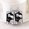 Rectangular Double Sided Tarot Cat Acrylic Earrings Halloween Magic Divination Animals Epoxy Pendant Earring for Women Jewelry - Image 16