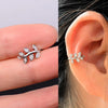 Adjustable Ear Cuff No Piercing with Cubic Zirconia Butterfly and Flower Designs - Image 44
