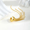 Stainless Steel Tassel Ear Bone Clip for Women,Gold Color Fake Piercing C-shaped Cartilage Ear Clip,Ear Cuff Jewellery Gift - Image 4
