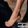 5Pcs Ankle Bracelets Gold Plated Stainless Steel Cuban Link Chain Ankle Set for Women Summer Beach Jewel - Image 2