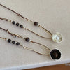 French Irregular Round Imitation Pearl Beads Pendant Necklaces for Women Double Layered Adjustable Rope Sweater Chain - Image 6