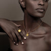 Retro Style Square Shape Star Moon Ring Necklace Gold Plated Stainless Steel Party Women Jewelry Set - Image 5