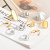 5pcs Minimalist Long Style Oval Stainless Steel Geometric Ring Leaves Square Chunky Hollow No Fade Rings For Women Men Jewelry - Image 2