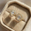 Silver Sparkling Zircon Water Drop Square Geometry Adjustable Rings for Women Gift Party Jewelry Gift - Image 3
