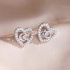 Loving Heart Zirconia Stud Earrings For Women Girls Silver Color Metal Crystal Ears Accessories Wedding Jewelry Gifts - Image 16