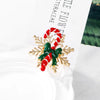 Christmas shiny crystal brooch hollow snowflake star walking stick pin men and women accessories holiday gift - Image 4