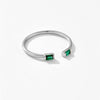 Vewant Silver Green Zircon CZ Adjustable Ring For Women Party Jewelry - Image 2