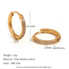Clear Stone Pave Huggie Hoop Earrings in Stainless Steel - Image 13