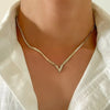Ingemark Vintage Simple Flat Snake Chain Choker Necklace for Men Creative V Shape Pendant Clavicle Chain Male Punk Jewelry - Image 1