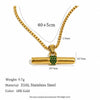 Bohemian 316L Stainless Steel CZ Pendant T Bar Necklace Gold Plated Minimalist Jewelry For Women Men - Image 7