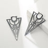 Vintage Triangle Hoop Earrings for Women Cross Stainless Steel Jewelry Moon Accessories Birthday Mother Gifts - Image 5