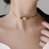 316L Titanium Stainless Steel Gold Color Choker Necklace Letter Love Heart Pendant Women's Party - Image 6