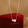 Stering Silver Two Pearl Necklace Pendant for Women Jewelry Collarbone Chain Gift Accessories - Image 2