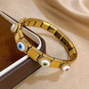 Greatera Five Colorful Eye Personality Elastic Bracelets European American Stainless Steel Cool Women's Bangle - Image 1