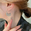 Metal C-Shaped Tassel Chain Earring for Women Elegant Silver Color Waterdrop Geometric Temperament Drop Earrings Jewelry - Image 3